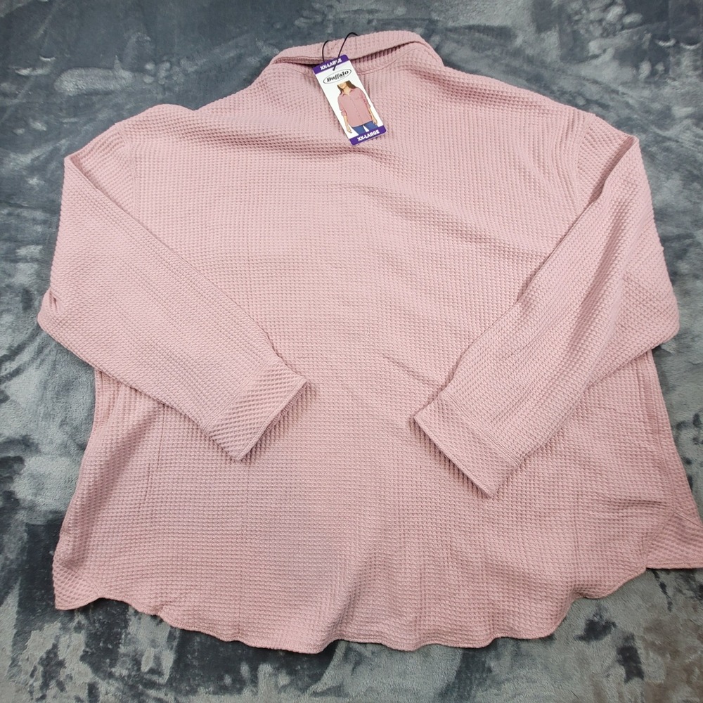 Buffalo David Bitton Womens XXL Waffle Knit Button Up Midday Rose Shirt NWT - Picture 5 of 7